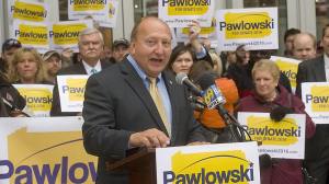 Mayor Pawlowski announces his candidacy for U.S. Senate in front of the PPL Center on April 23.